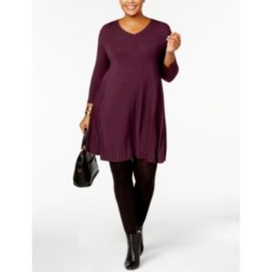 Style & Co Women's Sz 2X Grape Purple A-Line Dress